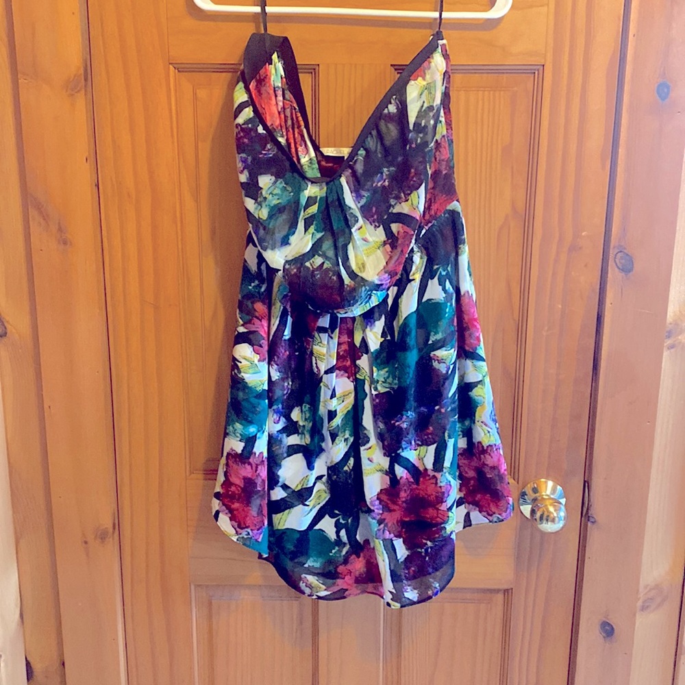 Rachel Roy xl mini strapless dress in big floral print